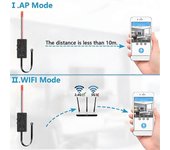 Wifi Mini Cámara 1080P HD IP Mini Videocámara Módulo inalámbrico portátil Soporte de grabación de video Vi Negro