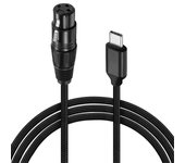 XLR a USB C USB C a XLR para teléfono a micrófono Cable XLR a USB para tableta, computadora portátil y otros tipos Negro