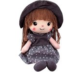 Wjiaer Muñeca de trapo esponjosa Peluche de peluche Regalos suaves con sombrero Falda Princesa, Niñas Durmiendo Compañera Juguetes para Regalos Gris