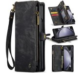 Unbrand Estuche Z fold 6 con ranura para portalápices, para Samsung Estuche billetera Z Fold 6 para mujer con tarjetero Cremallera Muñequera Estuch...