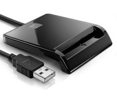 Lector de tarjetas de identificación Lector de tarjetas inteligentes USB, negro
