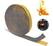 Unbrand Junta de repuesto para estufa de leña, sello de cuerda plana de fibra de vidrio, autoadhesivo, repuesto de junta resistente al calor para e...