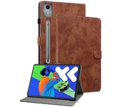 Para Lenovo Tab P12 Pro 12.7 2025 Xiaoxin Pad Pro 12.7 (2025) Fundas Tiger Imprint Anti-Scratch PU Lea Multicolor Brown