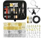 Suministros para hacer joyas para adultos, Kit de suministros para hacer joyas con herramientas para hacer joyas, alicates para joyas, amuletos de ...
