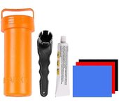 Kit de reparación de SUP con parches de PVC y pegamento para inflables Kit de reparación de tabla de remo portátil con llave inglesa para kayak inf...