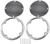 Tapa de las rejillas de los altavoces Tour Pak traseros para Tri Glide Ultra Limited FLHTK Plata Negro