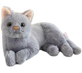 Juguete de peluche de gato gris puro de imitación de 12 pulgadas: una muñeca de gato realista, un juguete de peluche de animales de granja de gatit...