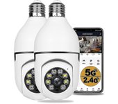 2pcs 360 grados cámaras de seguridad inalámbricas al aire libre, wifi cámara de bombilla, cámaras inalámbricas de 1080p para la seguridad del hogar