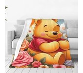 v1672 Mantas Lindo Winnie The Pooh Bear Manta Animada Franela Mantas Super Suaves para Ropa de Cama Sofá Mantas de Colcha jju1672 100x125cm 50x40in