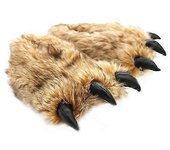 1 par de zapatillas de patas de garra zapatillas unisex caseras marrón
