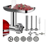 Kitchenaid Batidora de pie Accesorio de picadora de alimentos de metal - Accesorios para picadora de carne con kit para hacer salchichas