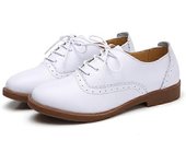 Zapato Brogue para Lady Lady Grocery Skin Zapatos Oxford Blanco 36
