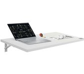Succebuy Mesa Plegable Montada en la Pared, 35.43" x 19.69" Mesa de Hoja Abatible de Montaje en Pared, Escritorio Flotante con Soporte de Hierro, L...