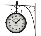 Reloj de jardín al aire libre Vintage Hierro forjado Reloj de pared de doble cara Estación de Paddington Reloj al aire libre Reloj de jardín silenc...
