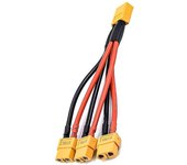 Xt60 Conector de batería paralelo macho/hembra Cable de doble extensión Y dividido/3 vías 14Awg Cable de silicona F xT60 1 F to 3 M