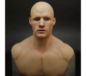 Látex Man Face Cover Disfraz Masculino Cosplay Halloween Party Prop Calvo