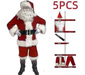 Disfraz de Santa Claus para hombres Disfraz de Santa Claus para adultos Traje de Santa Claus 5pcs XL