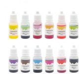 10ml DIY no tóxico jabón hecho a mano color vibrante colorante líquido pigmentos de tinte Conjunto de 12pcs