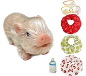 Mini muñeca de cerdo realista Mini Recién nacido Realista Lindo Juguete De Cerdo De Niño Pequeño Realista Con Accesorios De Juguete Accesorios El c...