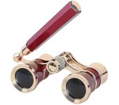 3x 25 Gafas de Ópera con Mango Retráctil Prismáticos de Teatro Unisex Regalo Rojo