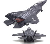 Baicccf Avión de combate Avión militar modelo F-35 Avión Ejército Fuerza Aérea Diecast Metal Pull Back Bombardero Avión de Ataque con Luces y Sonid...