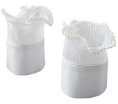 1 par de puños de muñeca falsos de mujer Ropa puños de muñeca Pearl Design Puños de vestuario Blanco 22X10X0.1CM