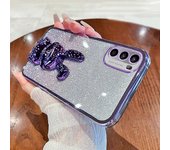 Para Motorola Moto G52 4G / G82 5G Slim Case Cute Rabbit Kickstand Phone Protector Púrpura