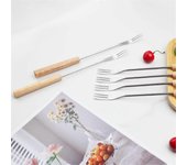 12 piezas de tenedor de fondue juego de parrilla Muddler para cócteles juego de tenedores de frutas reutilizables tenedor de barbacoa para mojar he...
