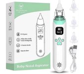 Aspirador nasal para bebé Aspirador nasal eléctrico Aspirador para bebés, limpiador nasal recargable USB con 3 niveles de succión, 3 puntas de sili...