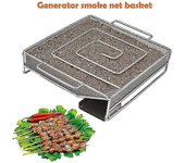 Generador de humo frío Barbacoa Barbacoa Parrilla Herramienta de cocina Fumador Mini Generador Box Plata one size