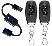 Interruptor de control remoto inalámbrico USB de 5 V CC Encendido y apagado para luz LED, tira de lámpara de lectura, ventilador de luz y más Negro
