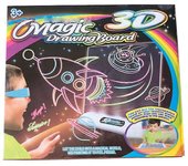 Tablero de dibujo mágico 3D, luz LED, almohadilla luminosa, arte, pintura de garabatos, juguetes educativos para niños, niños, niñas Diseño de cohetes