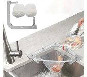 Fregadero de cocina Colador triangular de tres soportes, colador de fregadero, colador de desagüe de fregadero con marco gris triangular y colador ...