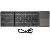 SSRGV Teclado BT plegable Teclado de viaje de bolsillo portátil ultradelgado con panel táctil sensible para teléfono inteligente, tableta y computa...