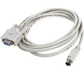 DB9P a 8P Mini Din RS232 Cable de descarga blanco 8.2 pies para DVP-EH