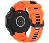 Para Huami Amazfit T-Rex 3 Correa Deportiva Transpirable de Silicona de Doble Color - Naranja+Negro Multicolor Orange Black
