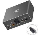 Adaptador de extractor de audio Hdmi Arc, compatible con Hdmi a coaxial + Toslink (óptico) EU Plug