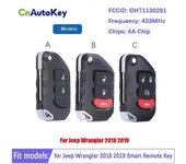 CN086041 para Jeep Wrangler 2018 2019 Mando a distancia inteligente Auto Llavero de coche OHT1130261 433MHz 4A chip 68416784AA Botón B 3 aftermarket