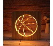 Baloncesto Led Luz nocturna Madera maciza Interruptor de botón usado de baja energía Luz cálida Suave Amigos creativos Regalo Dormitorio Decoración...