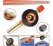 Calentador de estufa de gas camping Adaptador de válvula Regulador de manguera Tanque de recarga de propano