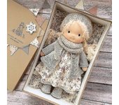 muñeca Waldorf hecha a mano, muñeca de punto hecha a mano, muñeca de peluche hecha a mano, muñeca Waldorf de Navidad, regalo de cumpleaños de Navid...