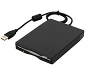 Unidad de disquete USB 2.0 Lector de disquete externo portátil de 3,5 pulgadas y diseño ultrafino para PC Negro