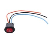 Interruptor de luz de emergencia de motocicleta Señal de emergencia intermitente de doble advertencia con bloqueo de 3 cables Negro