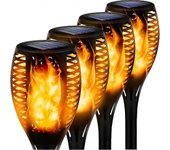 Luz de jardín solar al aire libre, Ip66 impermeable antorcha solar llamas Lámpara Camino Patio Patio Lámpara solar-cuatro Pack