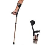 Muletas plegables para adultos con brazo de codo, impulso del manguito del brazo ajustable en altura, portátil