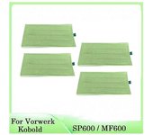 Paño de fregona para Vorwerk Kobold SP600 MF600 Aspiradora Piezas de repuesto Accesorios Barredoras de alfombras lavables en seco y húmedo Verde 4PCS