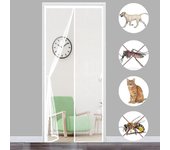 Mosquitera Puerta Magnética 120x210 cm (47x83 in) Mosquitera Cortina de cierre automático, blanca