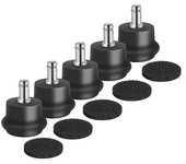 5Pcs Bell Glides Silla de oficina de repuesto o taburete Ruedas giratorias giratorias a ruedas fijas estacionarias, ruedas de silla de oficina negro