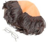 1 Set Monk Wig con gafas Bald Cap Wig Cosplay Party Wig Prop Halloween Monk Bald Wig para adultos