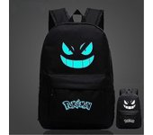 Nueva mochila Pokmon Bolsa escolar luminosa para niños Niñas Estudiantes Bolsa de viaje Mochilas impermeables resistentes al desgaste Negro